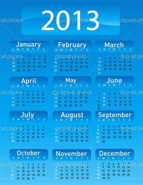 2013 Calendar — Stock Photo © Nezezon 15451431