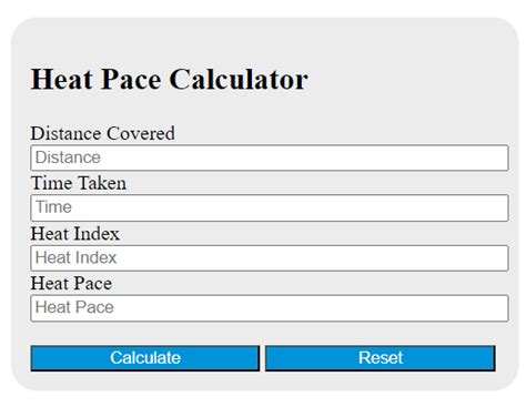 Heat Pace Calculator Calculator Academy