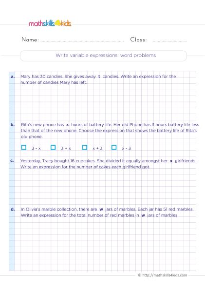 Free Variables Worksheet 5th Grade Download Free Variables Worksheet 5th Grade Png Images Free