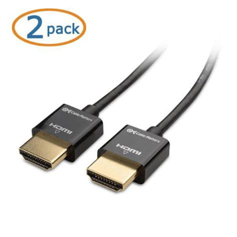 Cable Matters 2 Pack Ultra Thin Hdmi Cable Ultra Slim Hdmi Cable 4k