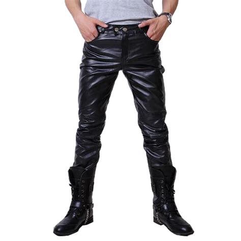 2016 New Arrival Mens Leather Pants Faux Leather Pu Material 3 Colors