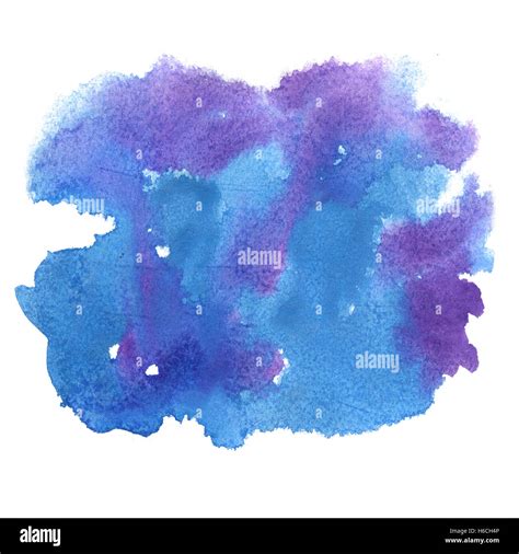 Abstract Blue Purple Watercolor Splash Watercolor Drop Isolated Blot