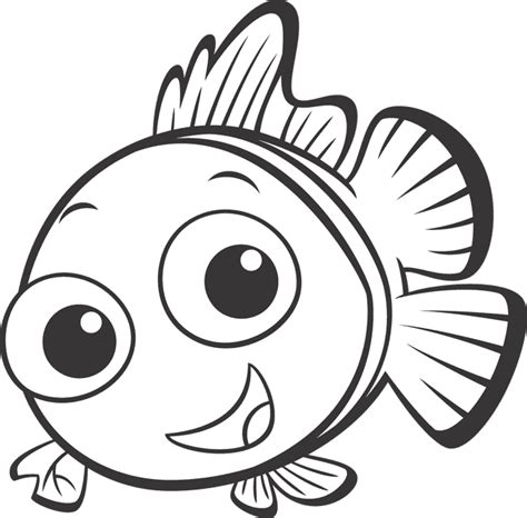 Nemo Black And White - ClipArt Best