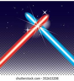 Two Crossed Light Swords On Night Stock Vector Royalty Free 352615208