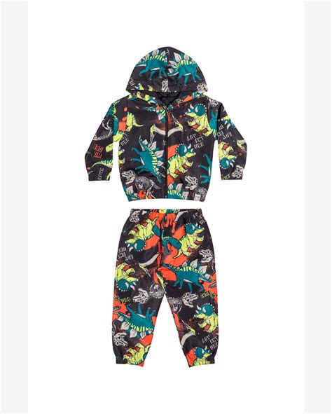 Riachuelo Conjunto Infantil Menino Fun Tactel Dinossauro Elian Preto