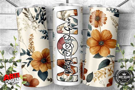 Best Mom Ever Boho Floral Tumbler Wrap Graphic By Arte Digital Designs