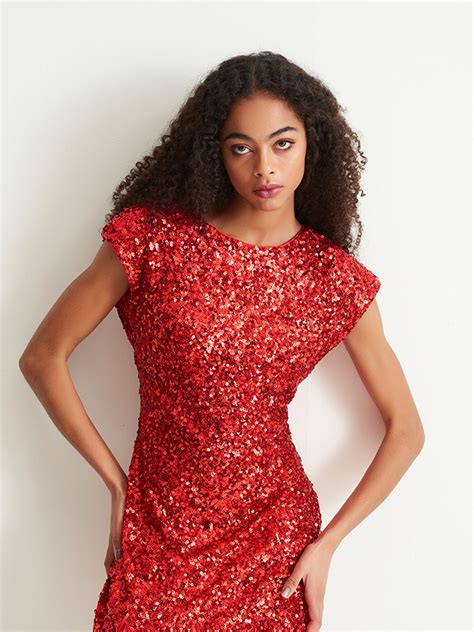 Red Sequin Mini Dress