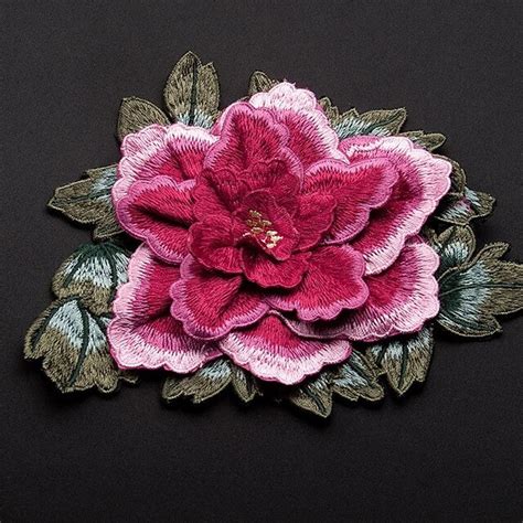 2017 Diy New High Quality 3d Peony Flower Embroidery Patch Clothing