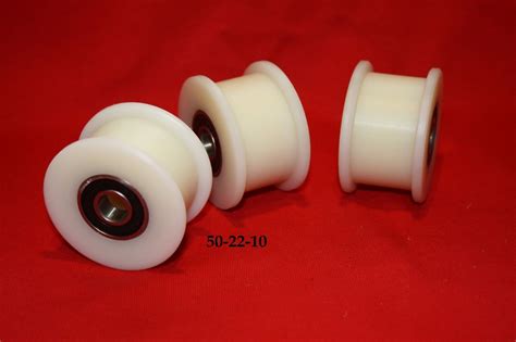 50mm Square Flat Nylon Pulley Idler Wheel Ball Bearing Nylon Rollers