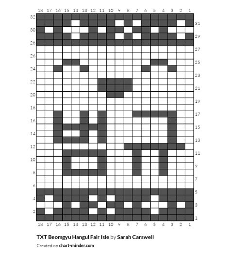 Txt Beomgyu Hangul Fair Isle By Sarah Carswell Chart Minder