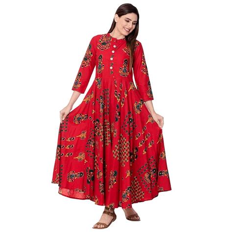 Buy Gulmohar Jaipur Womens Cotton Anarkali Kurta At