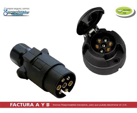 Ficha Conector Trailer Acoplado Plastico Vias Macho Hembra