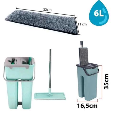 Mop Flat Refis Cabo Extensivel Inox Balde Litros Word