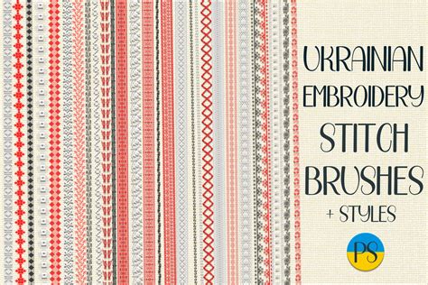 Ukrainian Embroidery Kit Stitch Brushes Styles - Design Cuts