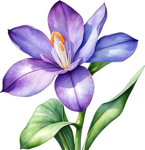 Premium PSD Watercolor Painting Of A Water Hyacinth Flower