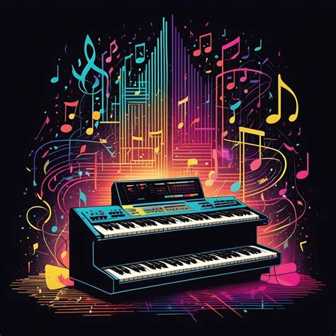 Premium Photo Musical Keyboard Instrument Clipart Cartoon Style