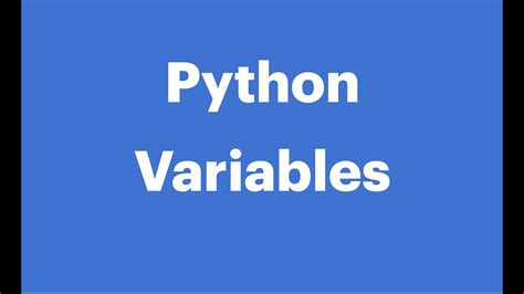 Python Tutorial Variables In Python How To Declare A Variable