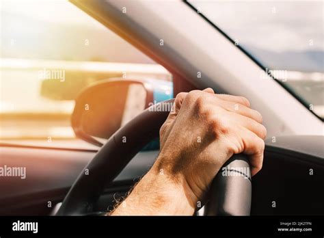 Mans Hand Steering Wheel Hi Res Stock Photography And Images Alamy