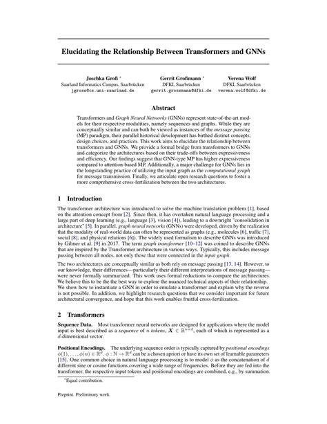 PDF Elucidating The Relationship Between Transformers And GNNs