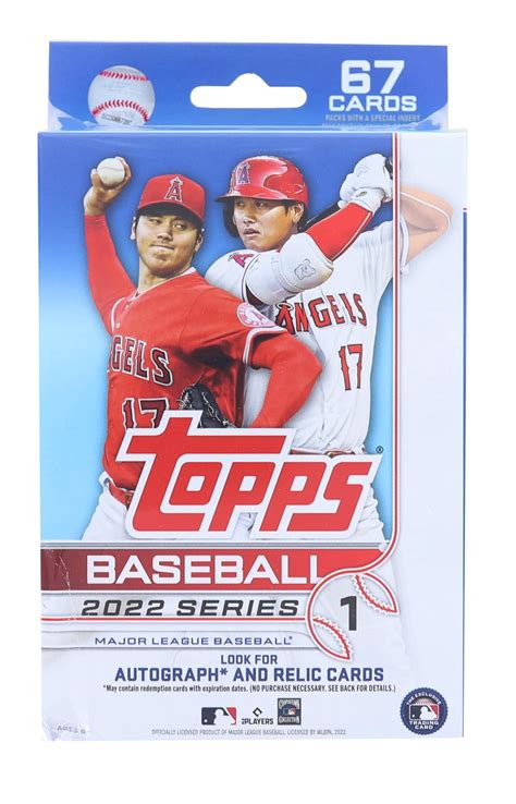 2022 Topps Series 1 Baseball Trading Cards Hanger Box 67 Cards