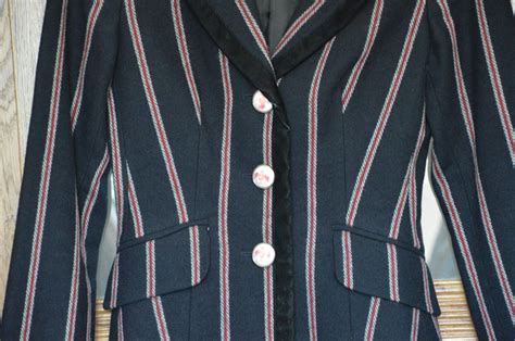 Zara Trf Striped Navy Blue Wool Blazer Jacket Blair Waldorf Gossip Girl