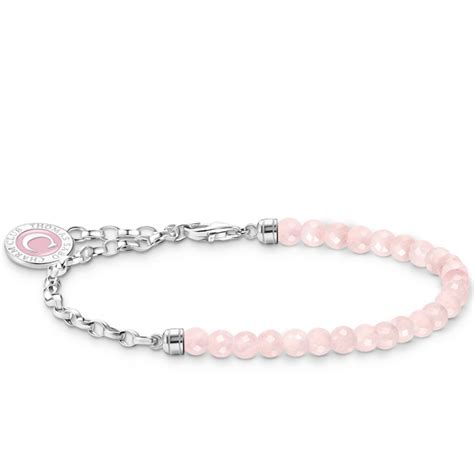 Thomas Sabo Charm Armband Mit Rosenquarz Beads Und Kettengliedern