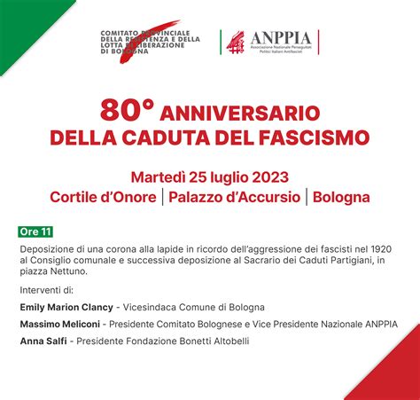 Anppia Bologna Anniversario Della Caduta Del Fascismo Anppia