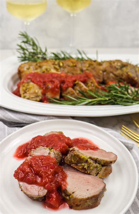 Rosemary Dijon Pork Tenderloin with Rhubarb Compote - Rhubarb & Lavender