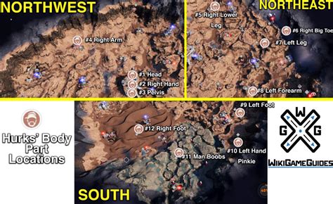 Hurks Body Part Locations Map Lost On Mars DLC Far Cry 5