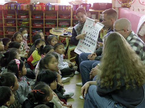 Korean Orphans Learn Days Of The Week In English During The Community