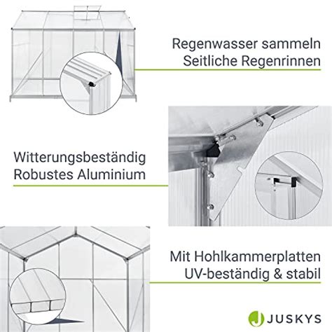 Juskys Aluminium Gew Chshaus Mit Fundament Qm Cm