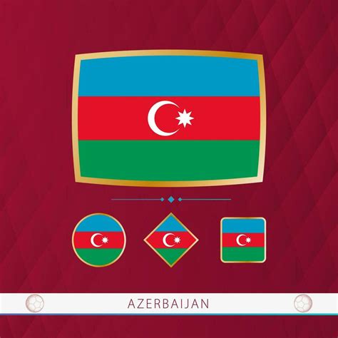 conjunto de azerbaiyán banderas con oro marco para utilizar a deportivo