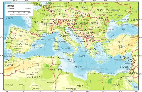 地中海 自然図 ベクター地図素材のダウンロード販売 アフロモール