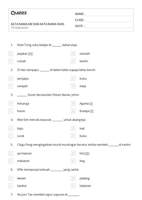 50 Lembar Kerja Menulis Nama Untuk Kelas 6 Di Quizizz Gratis And Dapat