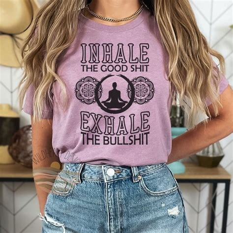 Tops Inhale The Good Exhale The Bad Yoga Shirt Yoga Tshirt Heather