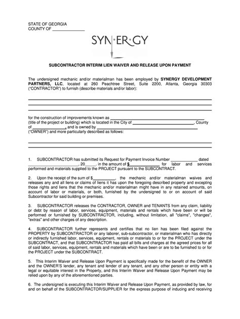 Fillable Online Interim Lien Waiver And Release Upon Paymentdoc Fax