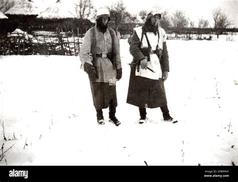 World War Two Bandw Photo Two German Soldiers In Winter Camo On The