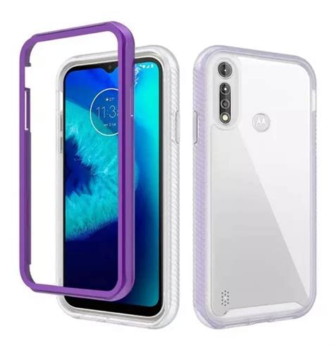 Funda Para Moto Rigida Antishock Alta Calidad Transparente Color Morado