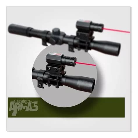 Colimador mira A Laser Carabina Airsoft Trilho 20mm E 11mm à venda em