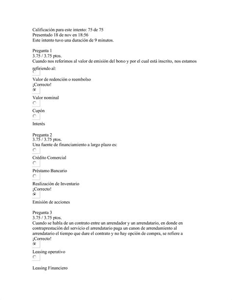 Pdf Examen Parcial Semana 4 Finanzas Corporativas PARCIAL ESCENARIO 4