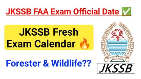 Jkssb Faa Exam Official Date Jkssb New Exam Calendar Outforester