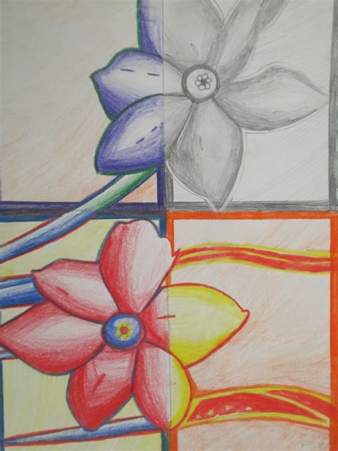 Lined Graph Paper Drawings Of Flowers