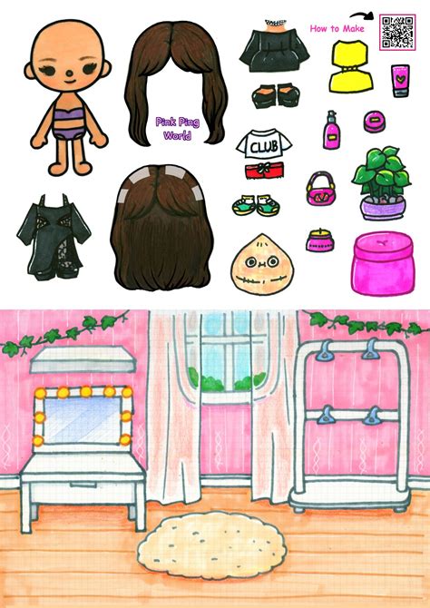 Toca Boca Paper Crafts Jenna Ortega Dress Room Idea Paperdiy