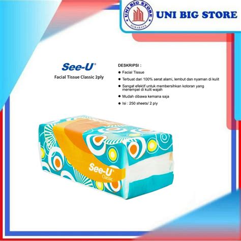 Jual See U Facial Tissue See U Classic Tisu Wajah 250 Sheets 2 Ply