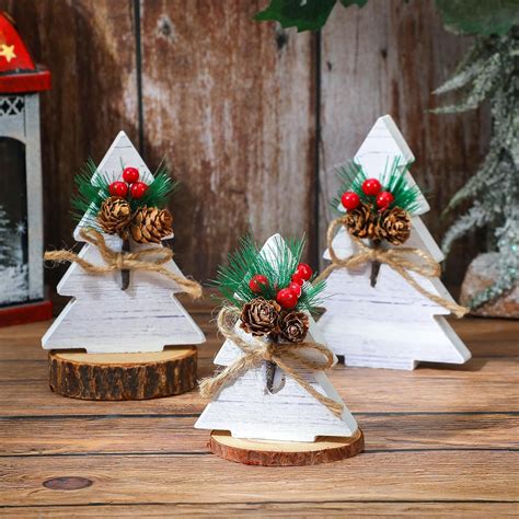 Amazon Soaoo Pcs Christmas Tree Wooden Christmas Centerpieces