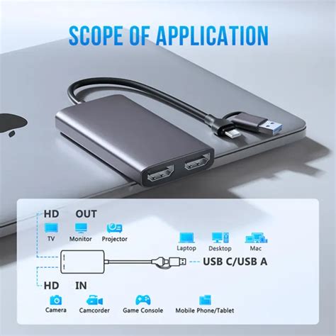 CARTE DE CAPTURE vidéo 1080P60fps HDMI to 4K HDMI Loop out USB3 0 Type