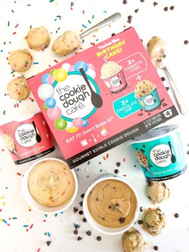 The Cookie Dough Cafe® Gourmet Edible Cookie Dough Chocolate Chipconfetti Cake Variety Pack 4