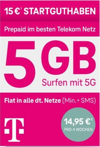 Prepaid Xtra Karte Telekom Magenta Mobil L Prepaid 15 Guthaben