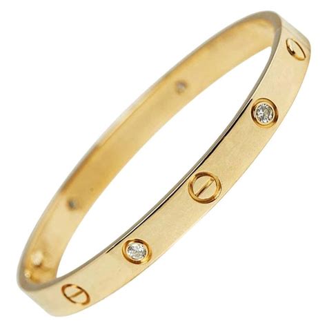 Cartier Love Bracelet In 18 Karat Yellow Gold 6 Diamonds For Sale At 1stdibs Love Bracelet 6