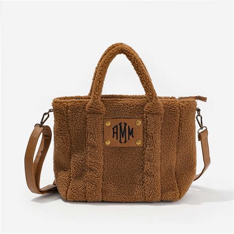 Personalized Sherpa Crossbody Tote